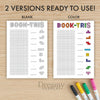 Printable book tris tracker journal page in A4, A5 and US Letter size
