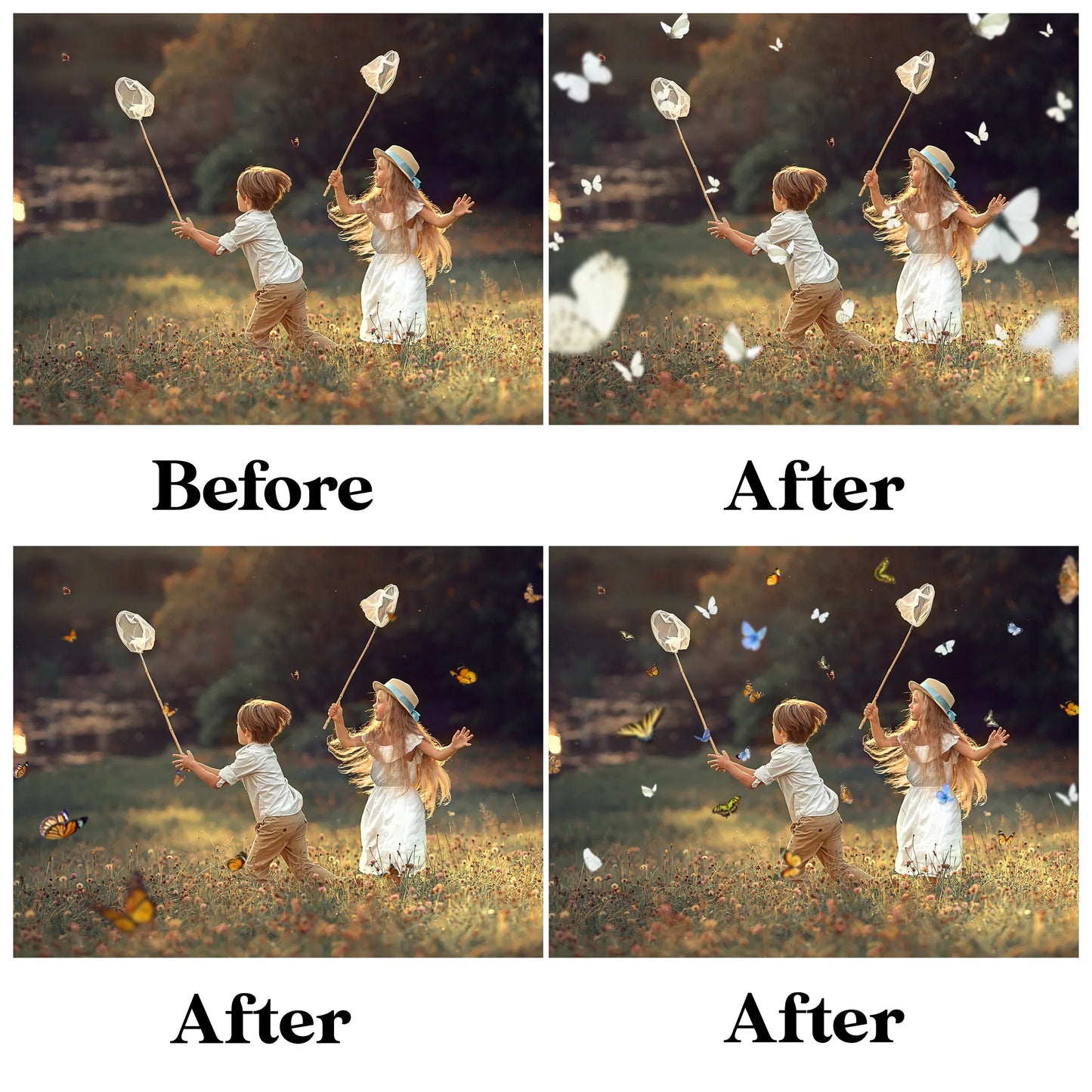 Butterfly Overlays for Photoshop - Realistic Flying Butterflies and Spring PNG