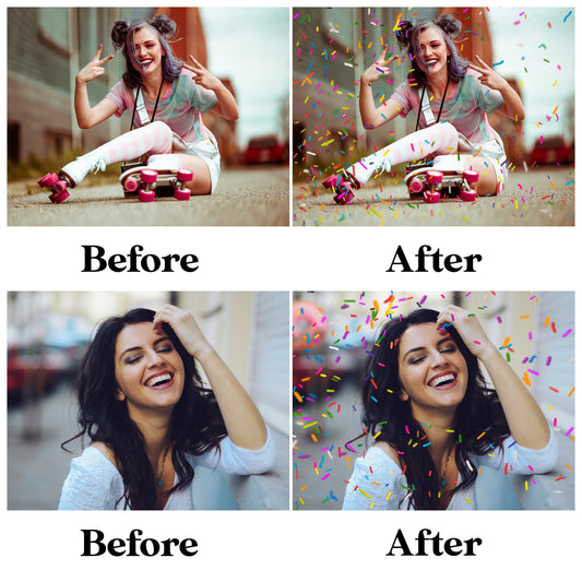 Rainbow Sprinkles Overlay for Photoshop - Birthday & Doughnut Effects - Instant Digital Download