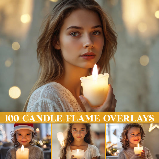 Candle Flame Overlays for Photoshop - Christmas Magic Light