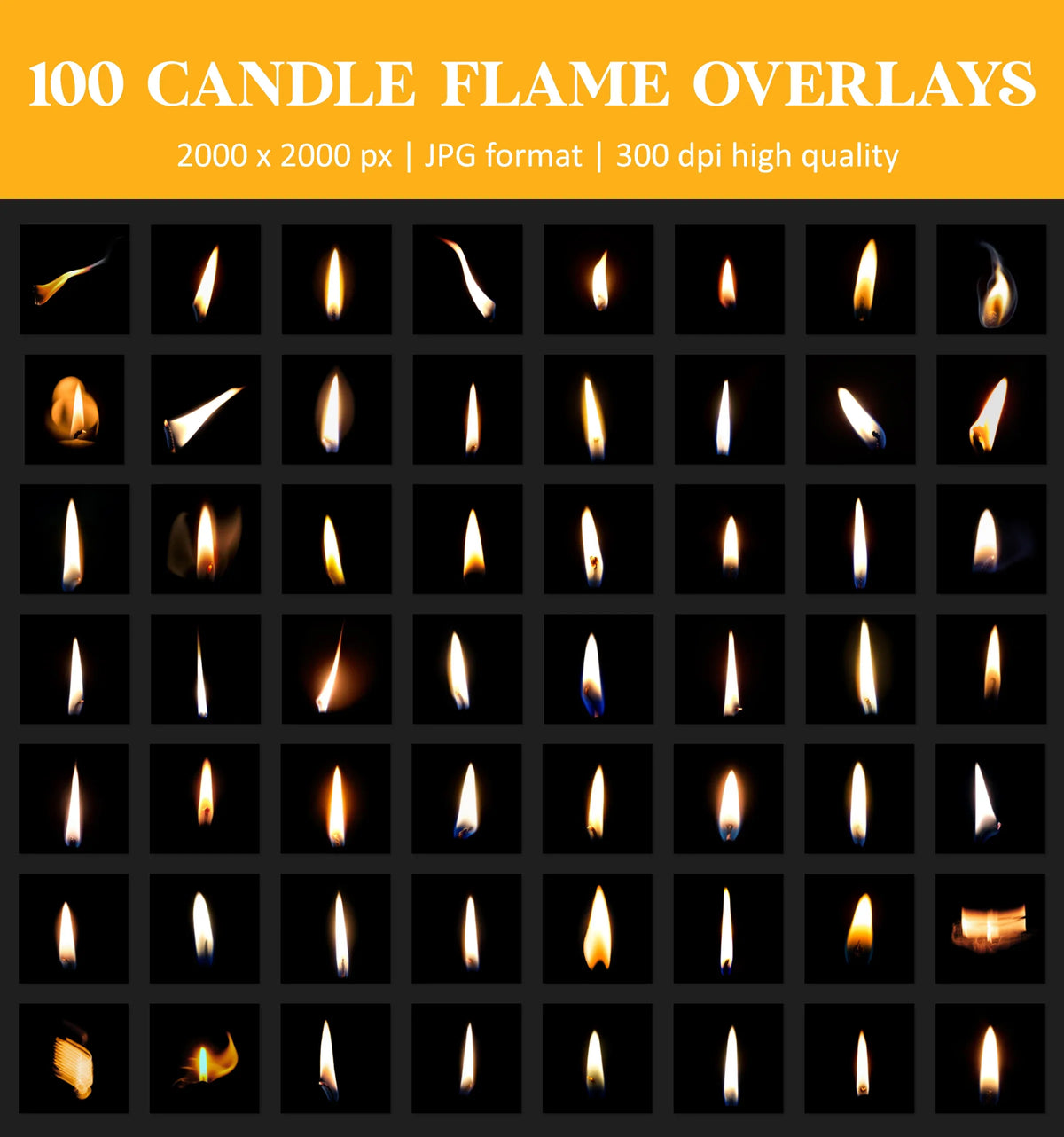 Candle Flame Overlays for Photoshop - Christmas Magic Light