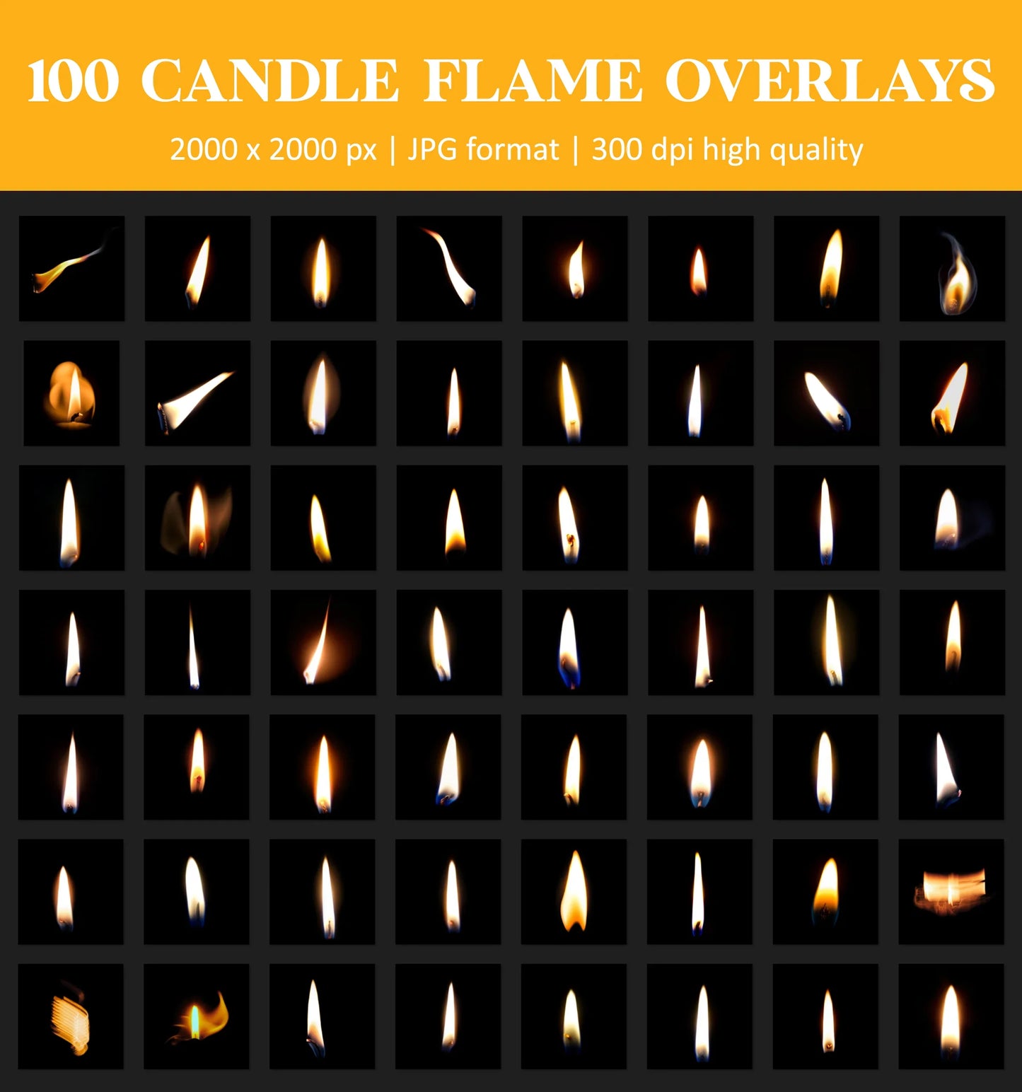 Candle Flame Overlays for Photoshop - Christmas Magic Light