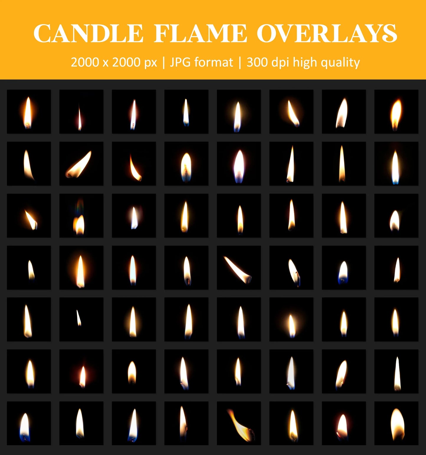 Candle Flame Overlays for Photoshop - Christmas Magic Light