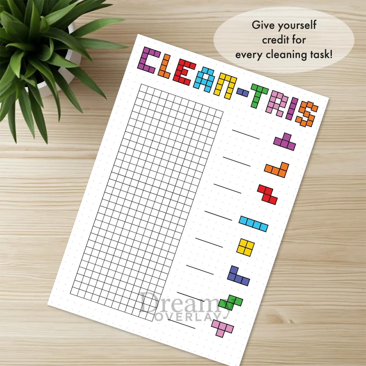 Printable clean tris tracker printable journal page in A4, A5 and US Letter size