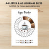 Printable coffee tracker monthly printable journal page in A4, A5 and US Letter size