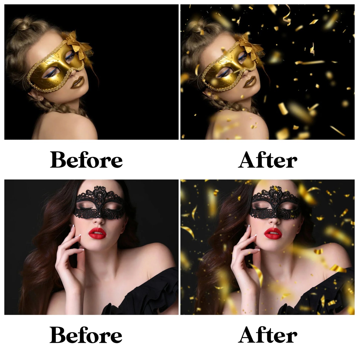 Confetti Overlays for Photoshop - Realistic Falling Confetti and Party Props
