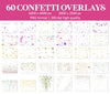 Confetti Overlays for Photoshop - Realistic Falling Confetti and Party Props