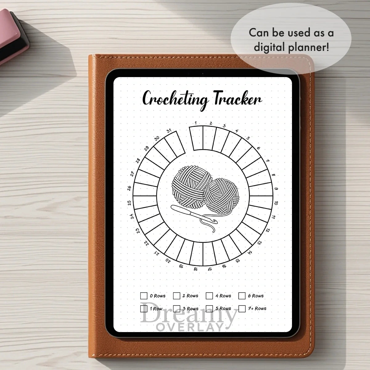 Printable crocheting tracker monthly printable journal page in A4, A5 and US Letter size