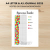 Printable depression tracker printable journal page in A4, A5 and US Letter size