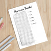 Printable depression tracker printable journal page in A4, A5 and US Letter size