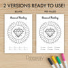 Printable diamond painting tracker monthly printable journal page in A4, A5 and US Letter size