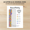 Printable diamond painting tracker journal page in A4, A5 and US Letter size