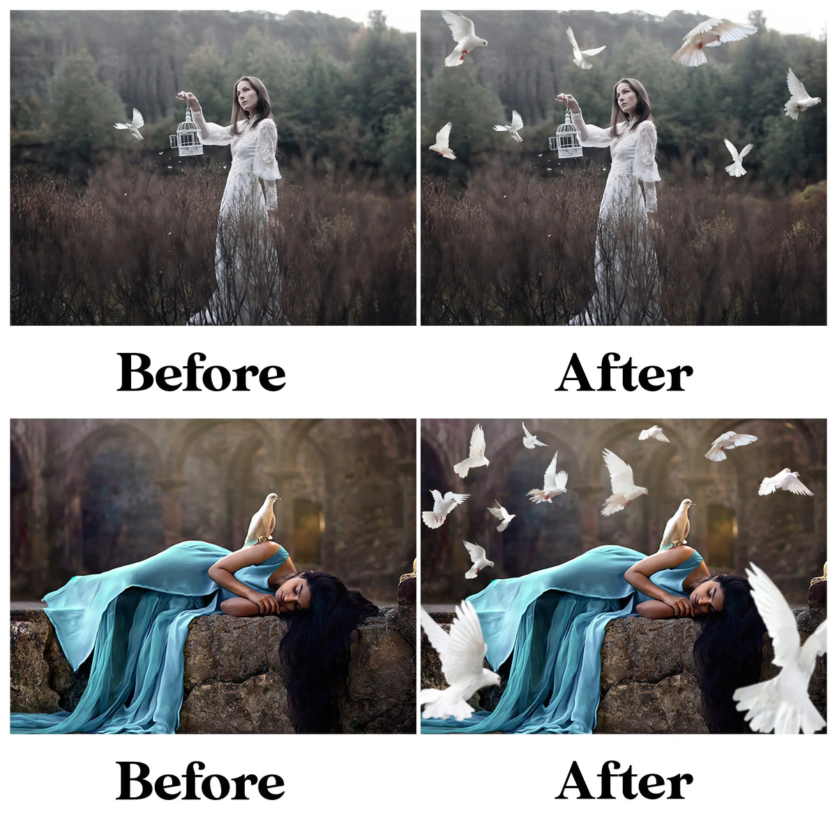 Dove Overlays for Photoshop - Wedding and White Bird PNG