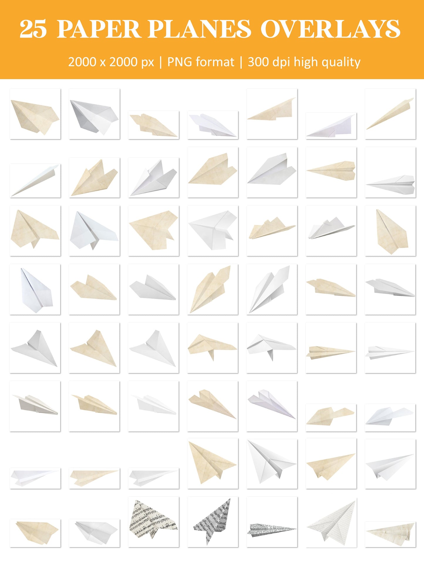 Paper Airplane Overlays for Photoshop - Flying Kids & Nostalgic Effects - Instant Digital Download