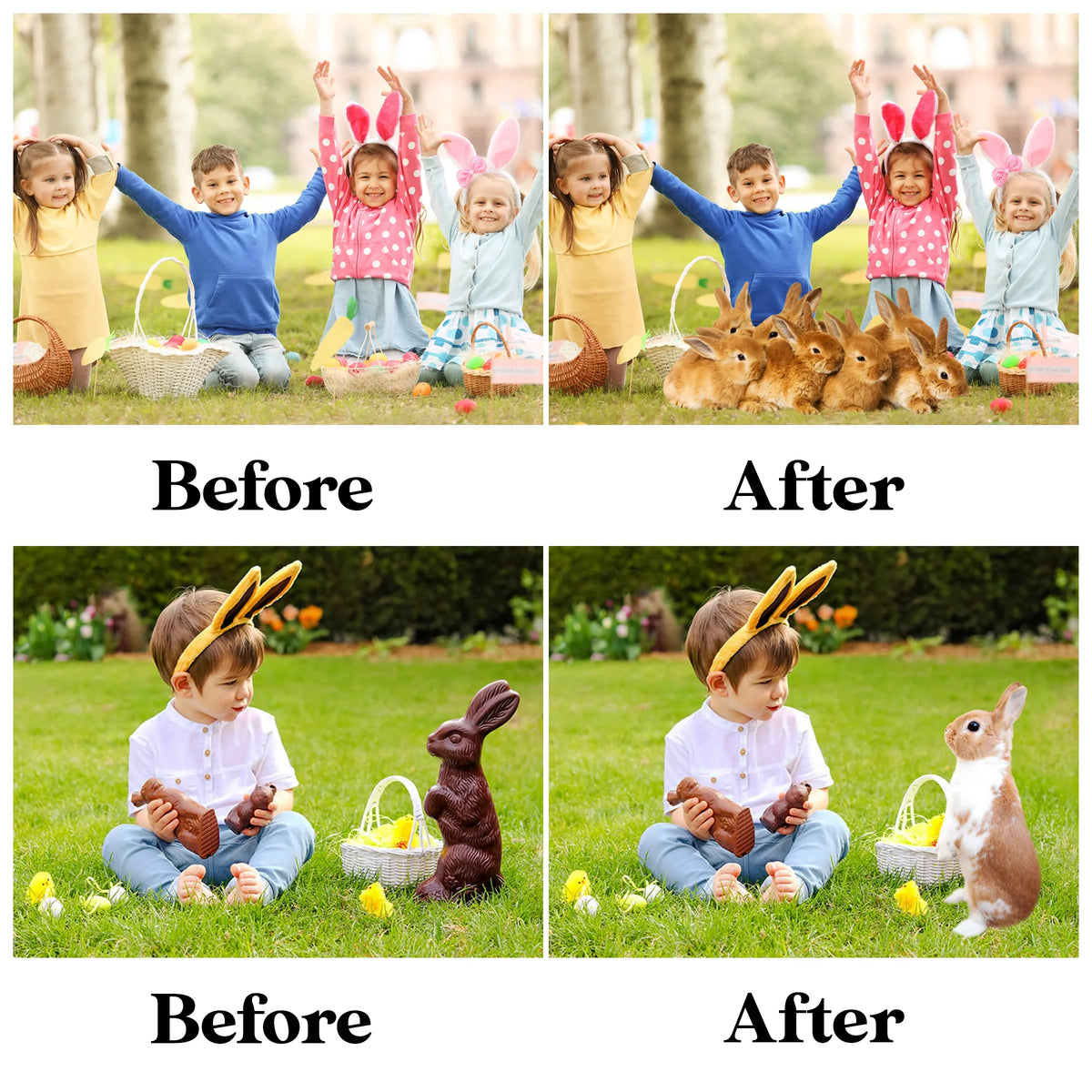 Easter Overlay for Photoshop - Bunny and Spring Animal PNG