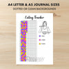 Printable eating tracker printable journal page in A4, A5 and US Letter size