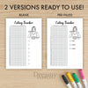 Printable eating tracker printable journal page in A4, A5 and US Letter size