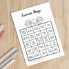 Printable exercise bingo game tracker monthly printable journal page in A4, A5 and US Letter size