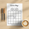 Printable exercise bingo game tracker monthly printable journal page in A4, A5 and US Letter size