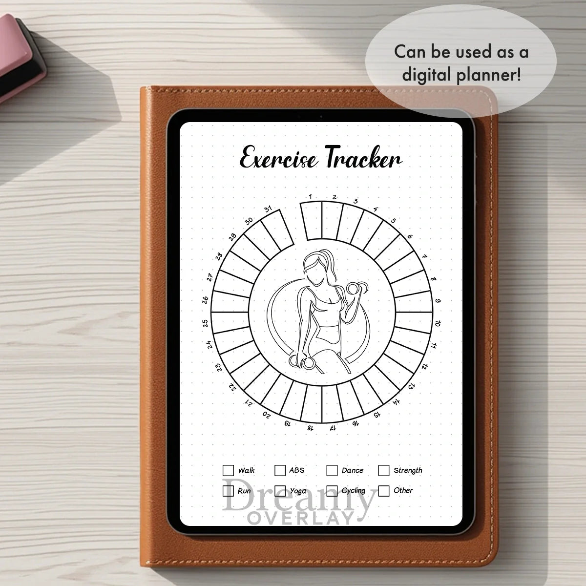 Printable exercise tracker monthly printable journal page in A4, A5 and US Letter size