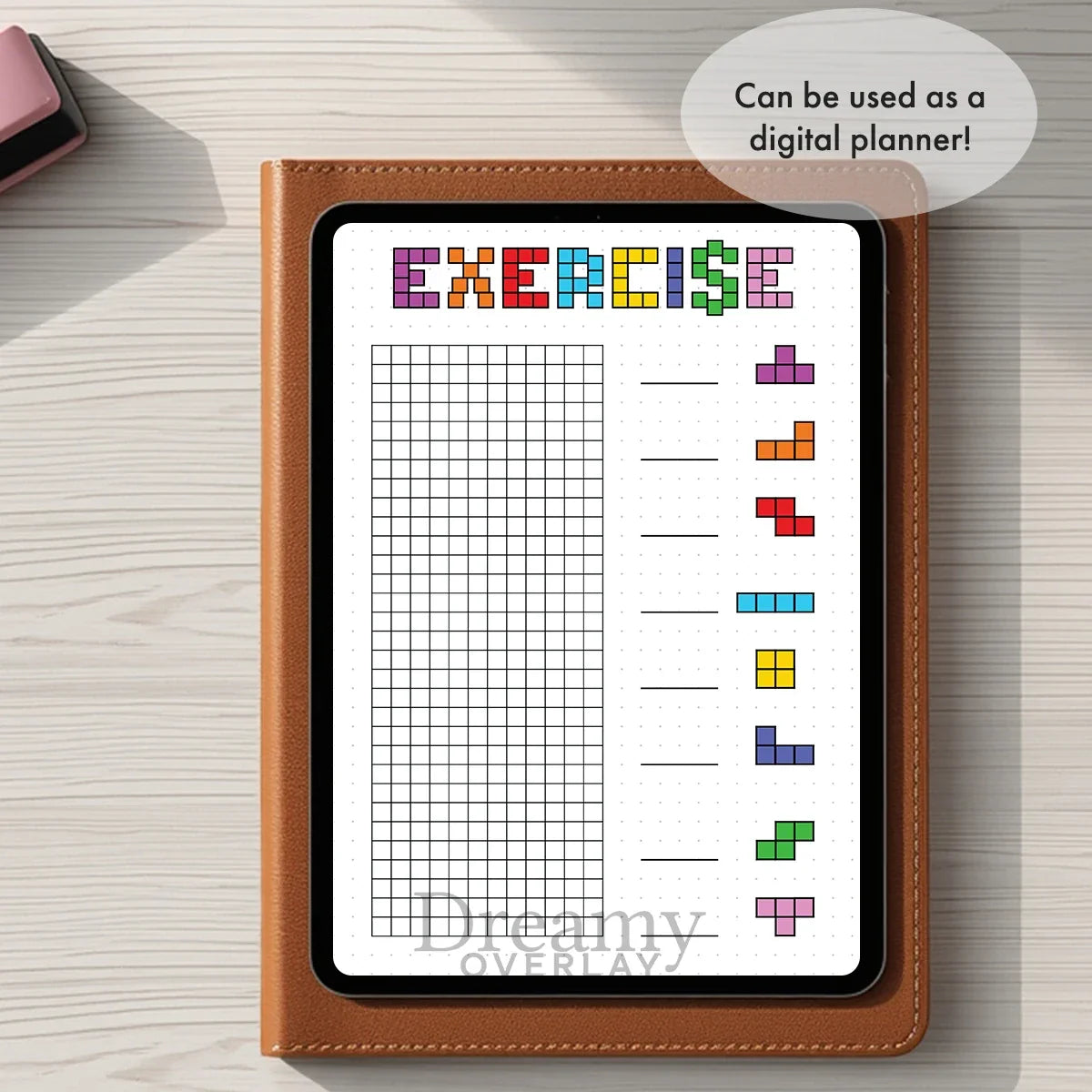 Printable exercising tracker journal page in A4, A5 and US Letter size