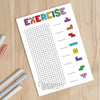 Printable exercising tracker journal page in A4, A5 and US Letter size