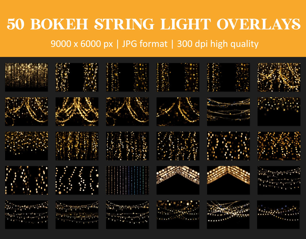 Fairy Light Bokeh Overlays for Photoshop - Twinkle and Romantic Glow Effects