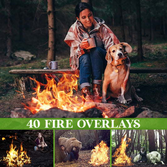 Fire Overlay for Photoshop - Realistic Campfire Flames