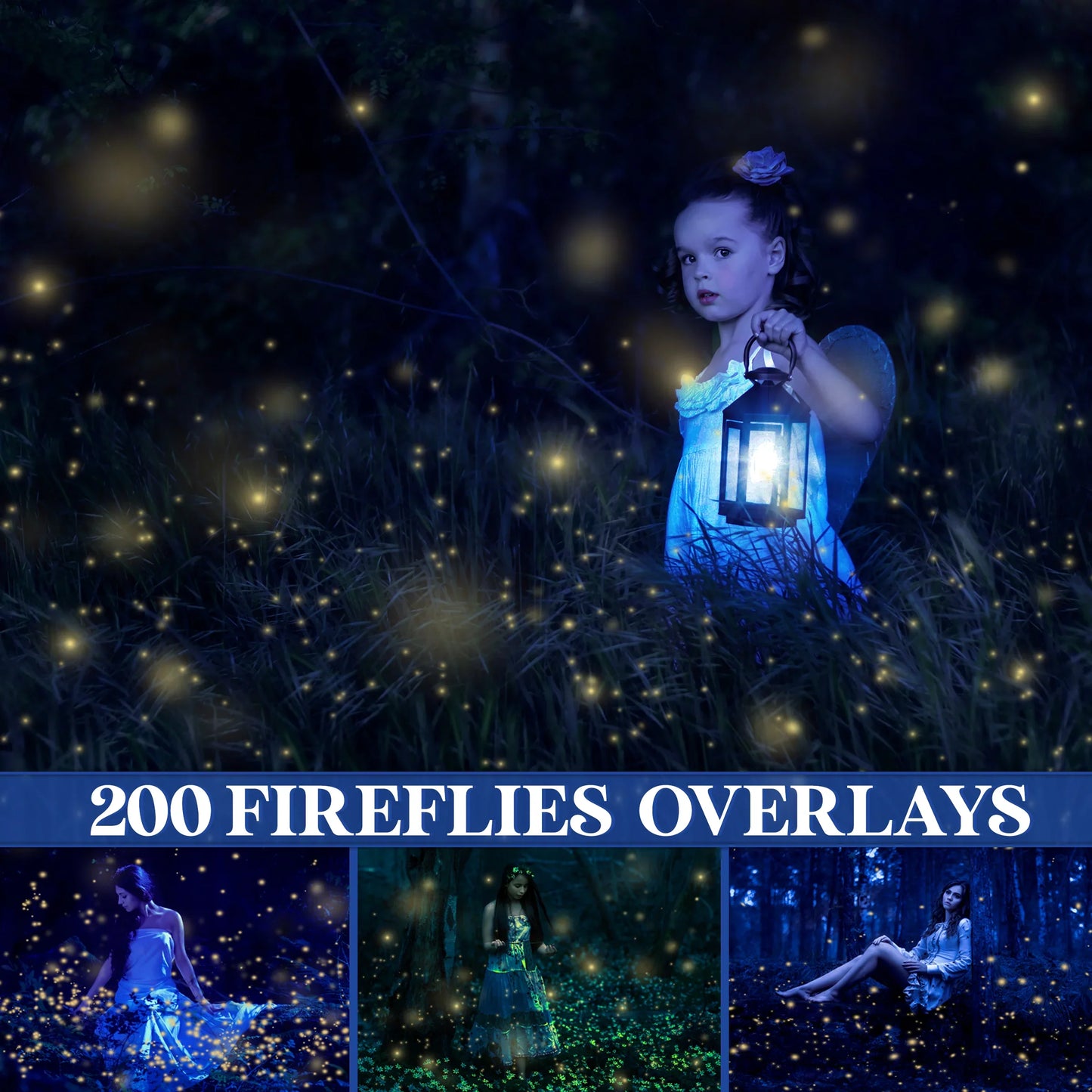 Firefly Overlays for Photoshop - Magic Fairy Dust and Star Trails