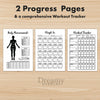 Printable fitness  journal  bundle tracker monthly printable journal page in A4, A5 and US Letter size