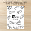 Printable fitness journal title page tracker monthly printable journal page in A4, A5 and US Letter size