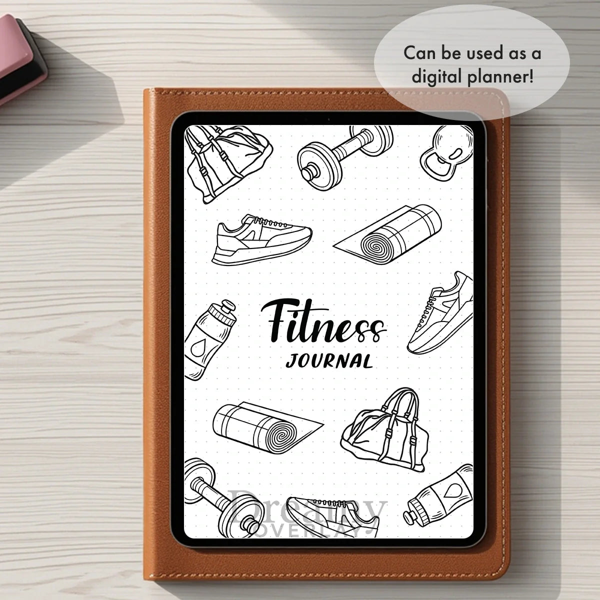 Printable fitness journal title page tracker monthly printable journal page in A4, A5 and US Letter size
