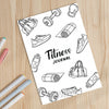 Printable fitness journal title page tracker monthly printable journal page in A4, A5 and US Letter size