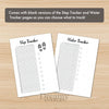 Printable fitness trackers bundle monthly printable journal page in A4, A5 and US Letter size
