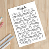 Printable fitness trackers bundle monthly printable journal page in A4, A5 and US Letter size
