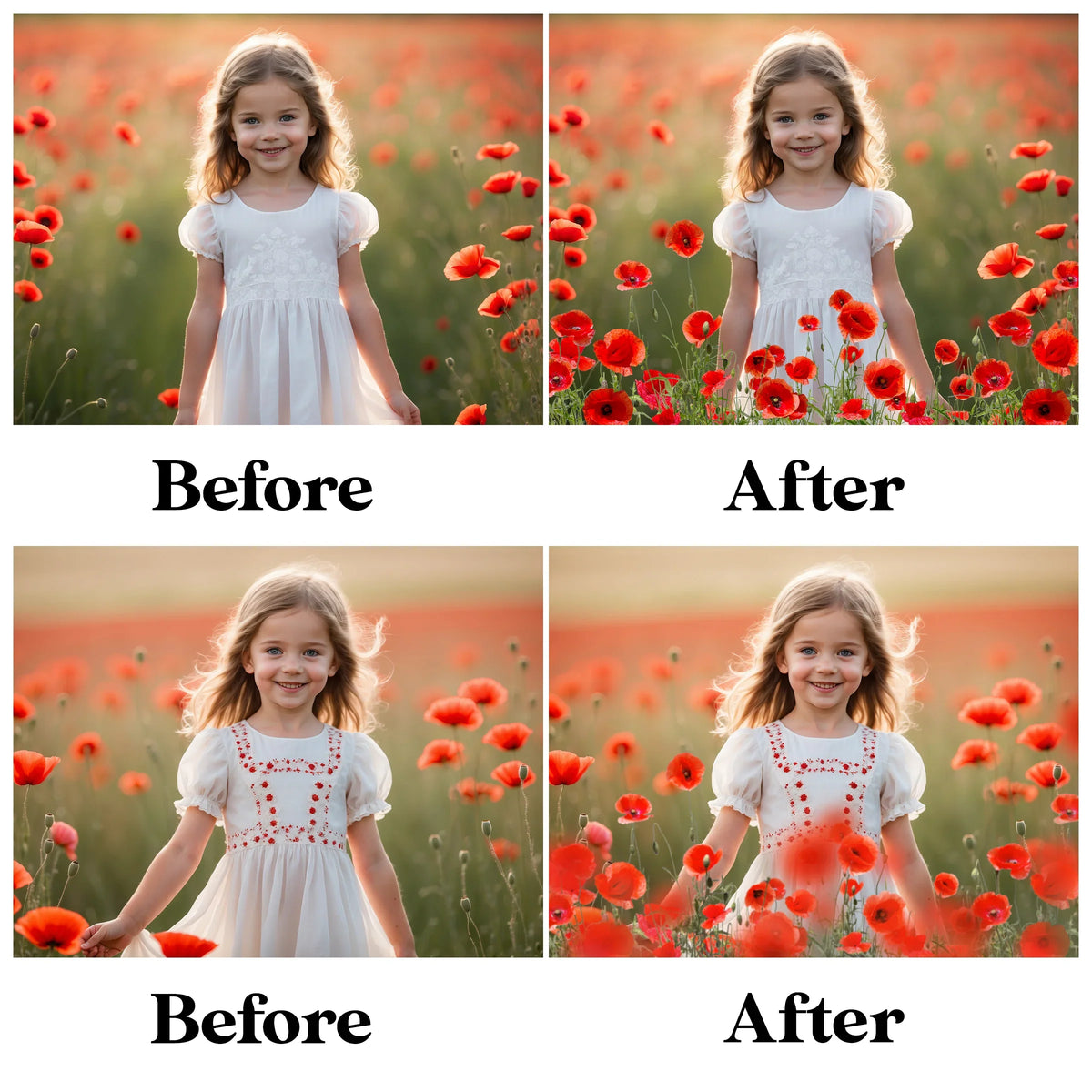Flower Meadow Overlays for Photoshop - Spring and Summer Wildflowers
