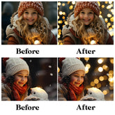 Gold Christmas Overlays for Photoshop - Holiday Bokeh and Festive Atmosphere