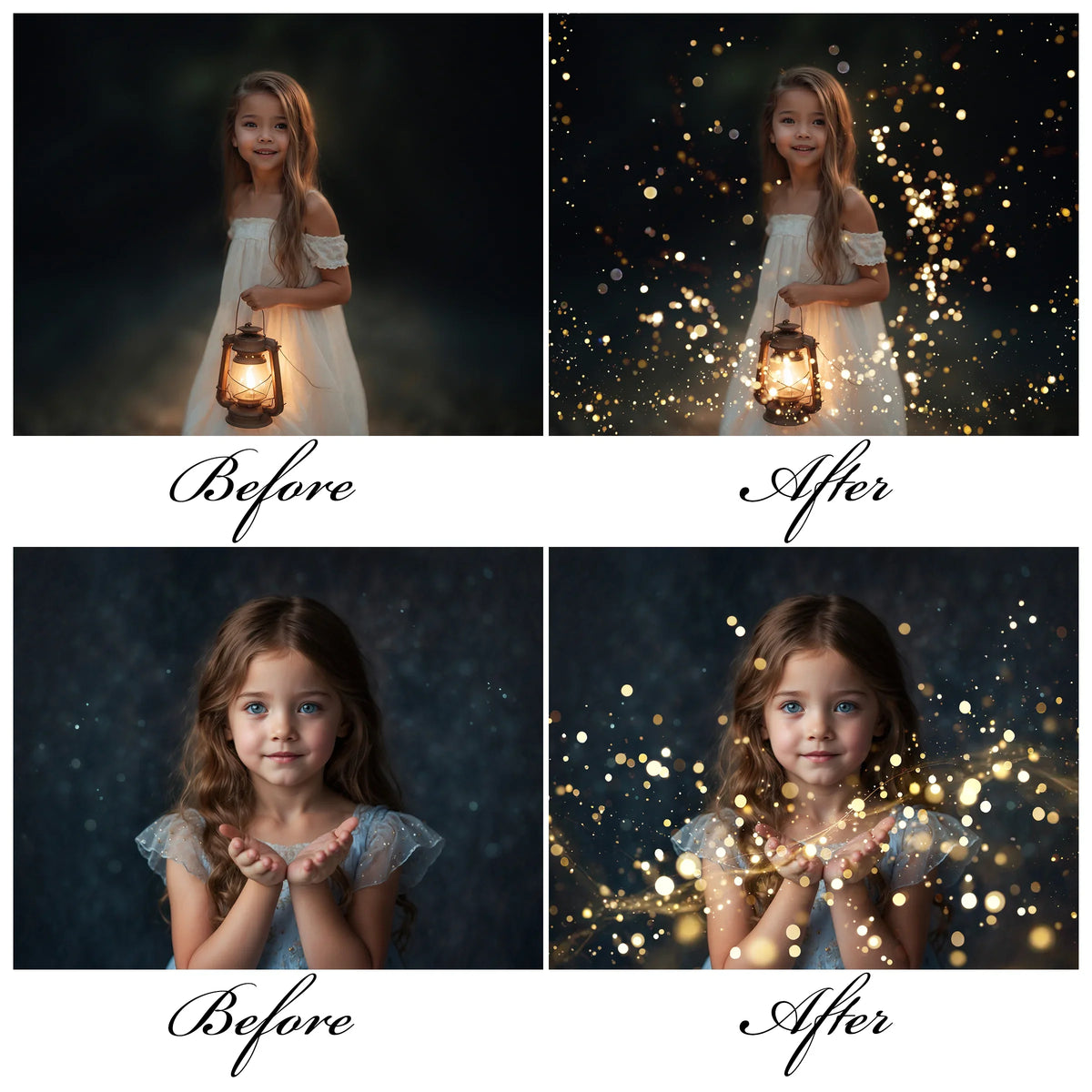 Gold Glitter Photo Overlay for Photoshop - Wedding Shimmer and Festive Sparkle