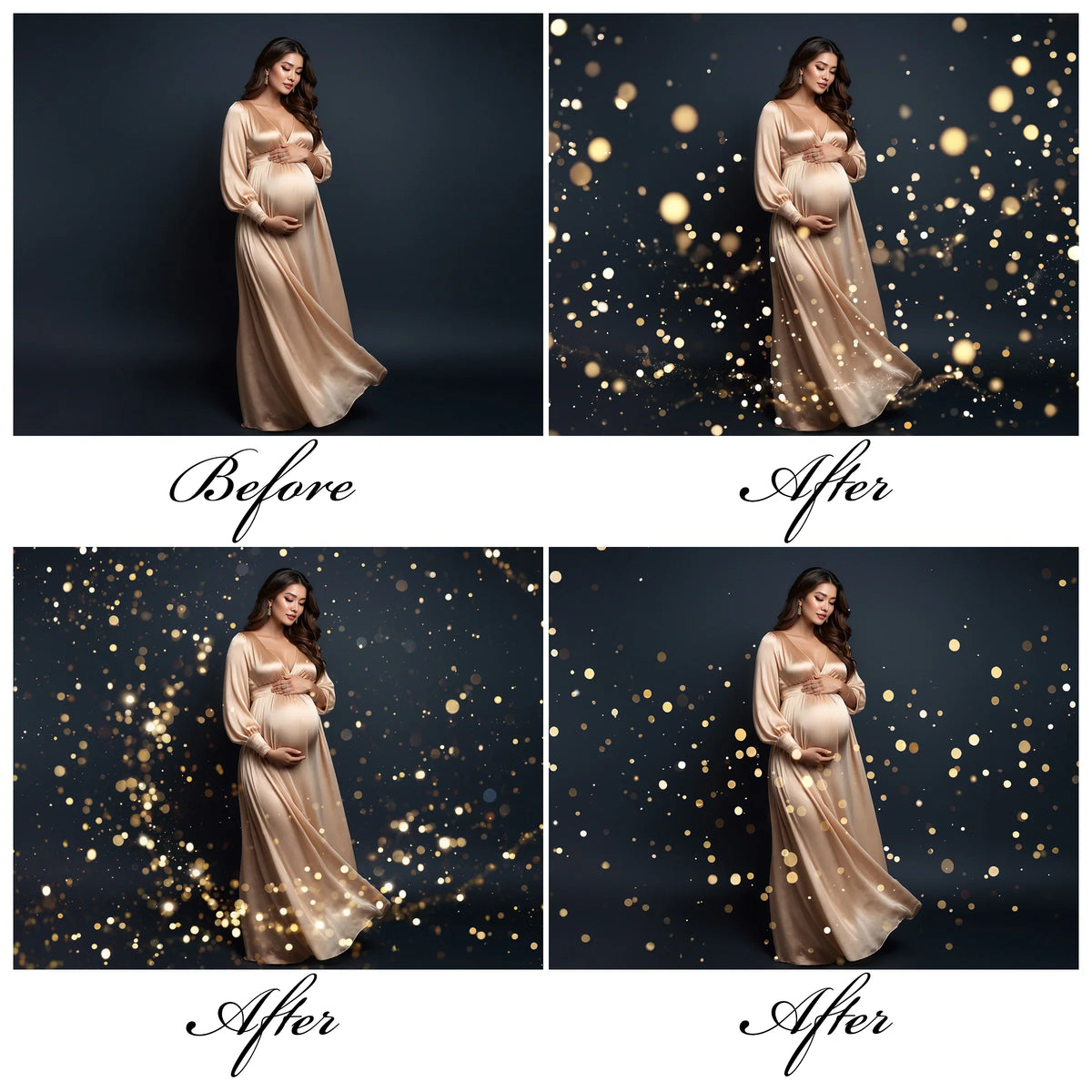 Gold Glitter Photo Overlay for Photoshop - Wedding Shimmer and Festive Sparkle