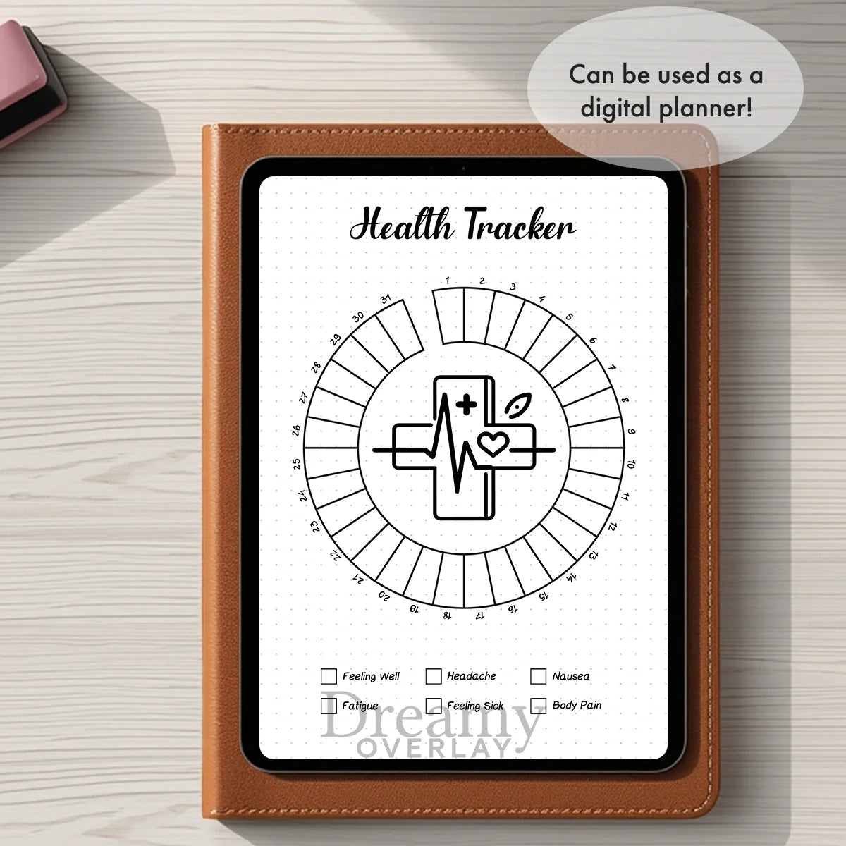 Printable health tracker monthly printable journal page in A4, A5 and US Letter size