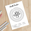 Printable health tracker monthly printable journal page in A4, A5 and US Letter size