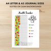 Printable health tracker journal page in A4, A5 and US Letter size