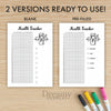 Printable health tracker journal page in A4, A5 and US Letter size