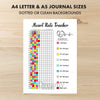 Printable heart rate tracker printable journal page in A4, A5 and US Letter size