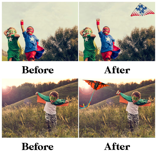 Kite Overlays for Photoshop - Flying Diamond Shapes - Instant Digital Download