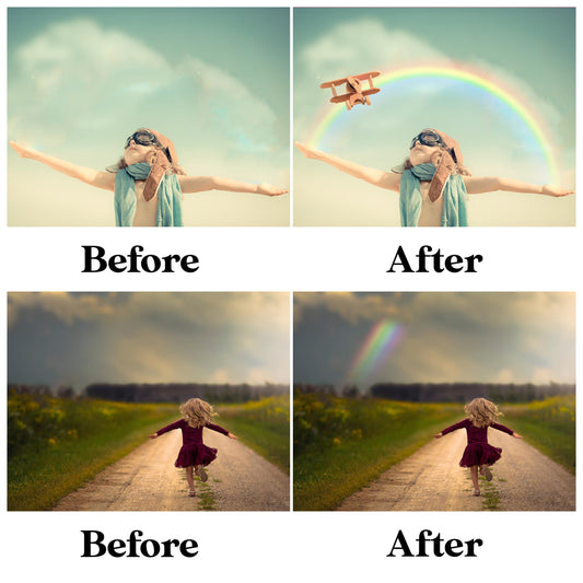Rainbow Overlays for Photoshop - Colorful Prism & Light Spectrum Effects - Instant Digital Download