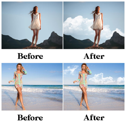 Realistic Cloud Overlays for Photoshop - Sky & Weather Backdrop Effects - Instant Digital Download