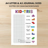 Printable kids chore tracker printable journal page in A4, A5 and US Letter size