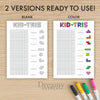 Printable kids chore tracker printable journal page in A4, A5 and US Letter size
