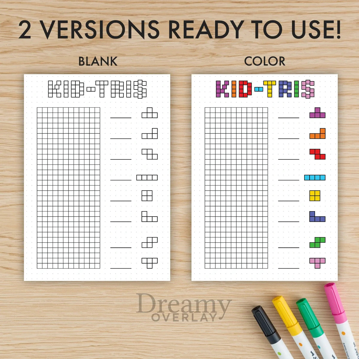 Printable kids chore tracker printable journal page in A4, A5 and US Letter size
